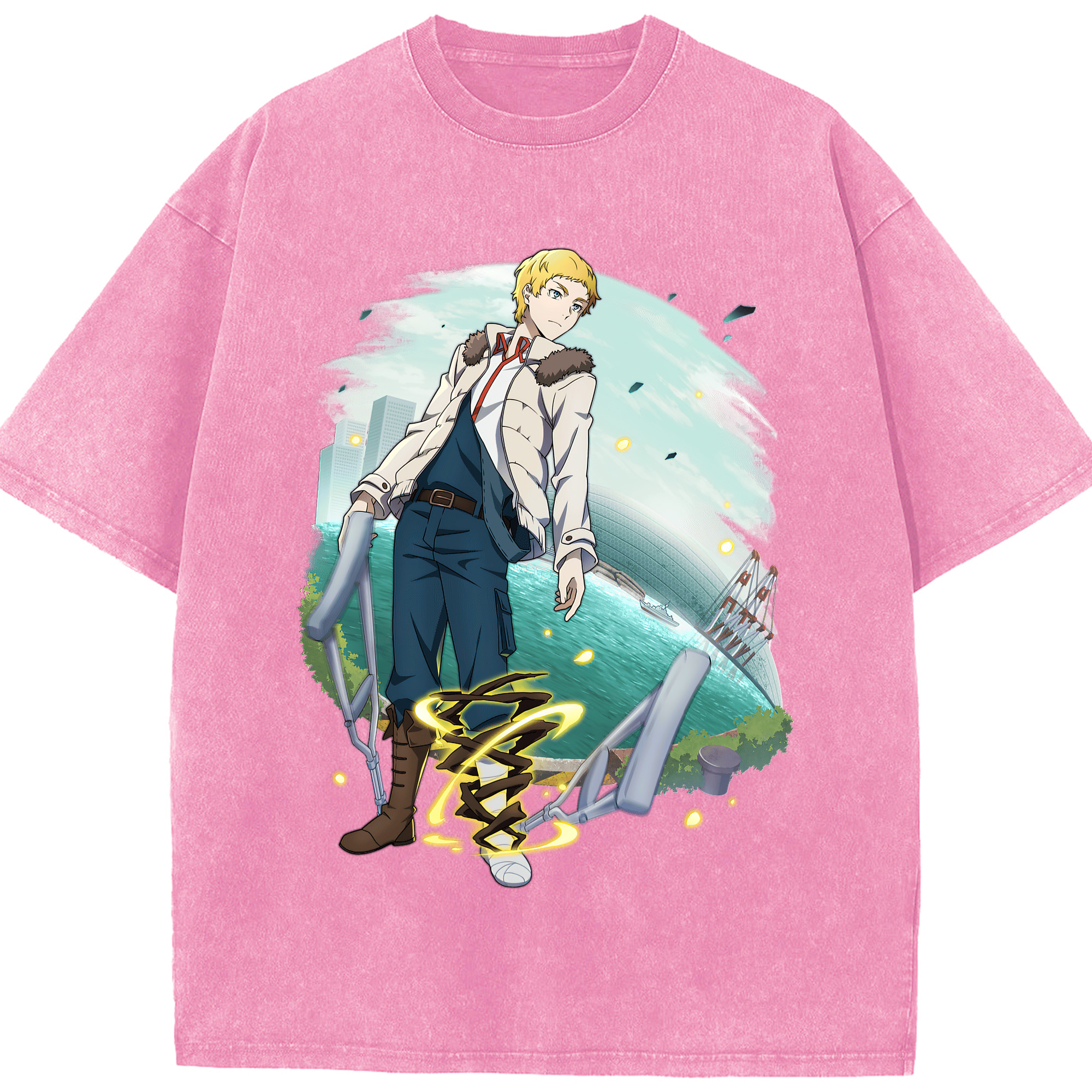 （画像用） 文豪ストレイドッグス Bungo Stray Dogs 綿100% ヴィンテージ風 半袖Tシャツ（フロントプリント）